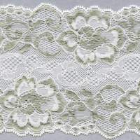4 7/8" White and Gray  Stretch Lace
